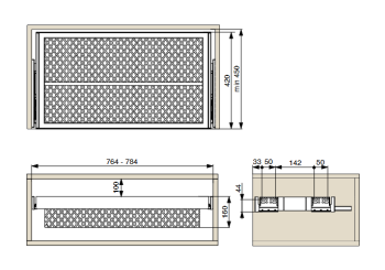 Riex VX85 cipőtartó alumíniumkerettel, H 160, W800, 420 mm, sötétszürke 2.Kép