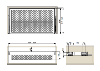 Riex VX85 cipőtartó alumíniumkerettel, H 160, W900, 420 mm, sötétszürke 2.Kép