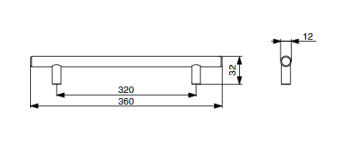 RiexTouch XH01 fogantyú, 320 mm, szálcsi szolt nikkel 2.Kép
