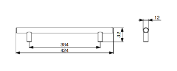 RiexTouch XH01 fogantyú, 384 mm, matt ni kkel 2.Kép