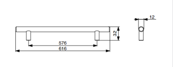 RiexTouch XH01 fogantyú, 576 mm, szálcsi szolt nikkel 2.Kép